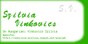 szilvia vinkovics business card